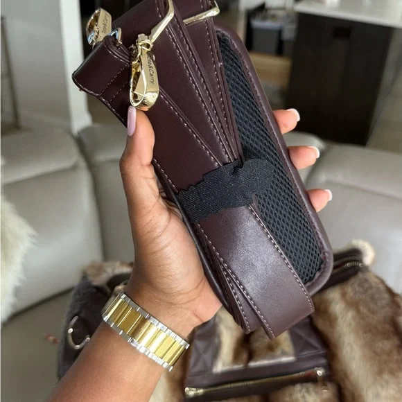 Faux Fur and Brown Leather Bag Set - Picture 5 of 13